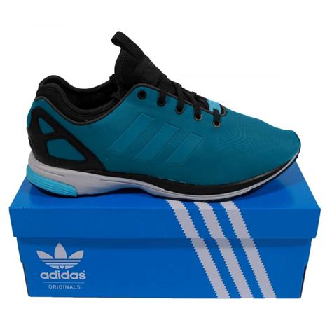 adidas originals zx flux tech nps hero blue black mens shoes  attic clothing uk