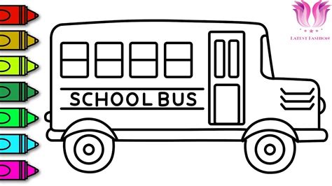 school bus coloring page  kids   draw school bus youtube