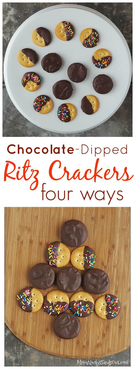 peanut butter and chocolate dipped ritz crackers