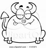 Devil Chubby Drunk Clipart Cartoon Cory Thoman Outlined Coloring Vector Bored Royalty Evil Clipartof sketch template