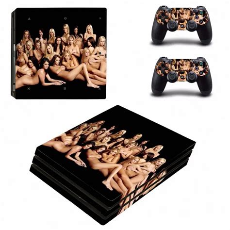 sexy girl skin sticker  sony ps pro console   controllers decal cover game accessories