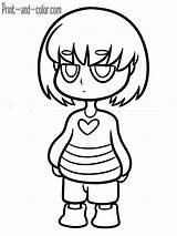 Undertale Coloring Pages Frisk Chara Color Print Sketch Popular Template sketch template