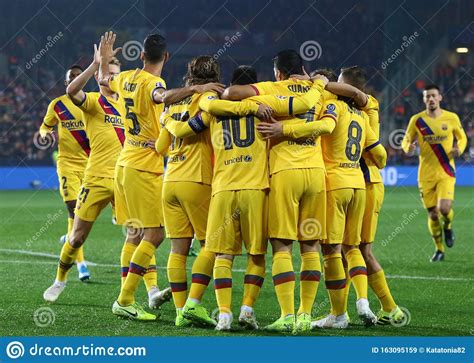 uefa champions league slavia praha  barcelona editorial stock image image  game barca