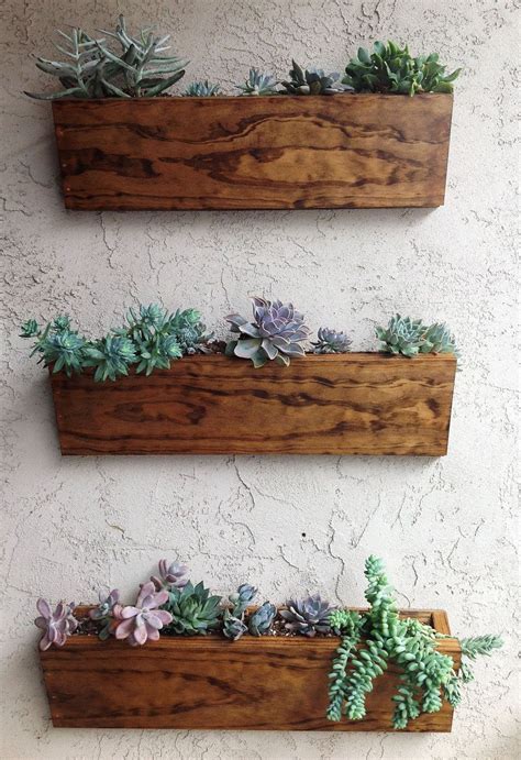 wall mounted planters outdoor diy  tall wooden porch planter