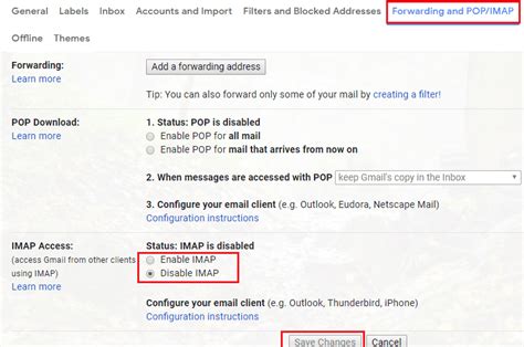 configure gmail  ms outlook  imap protocol