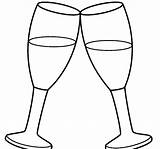 Champagne Colouring Getcolorings Flutes sketch template