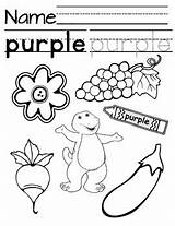 Purple Coloring Tracing Color Preschool Activities Sheets Activity Worksheets Literacy Pages Objects Kindergarten Word Pre Trace Colors Preview Teacherspayteachers Learning sketch template