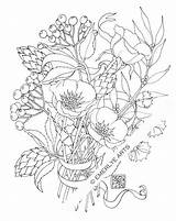 Coloring Pages Adult Flower Herb Drawings Printable Drawing Flowers Poppy Exotic Cynthia Emerlye Colouring Getdrawings Book Carbon Cycle Books Etsy sketch template