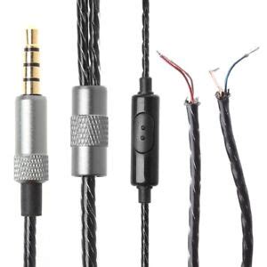 mm jack diy replacement headphone audio cable maintenance wire  mic  ebay