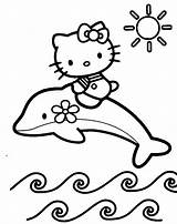 Coloring Hello Kitty Pages Fish Kids Gif sketch template