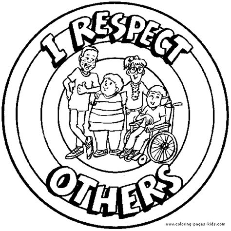 respect  coloring pages character education respect pinterest