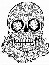 Coloring Pages Muertos Los Dia Dead Adults Adult Printable Color Getcolorings sketch template