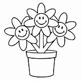 Pot Daisies Flowerpot Bestcoloringpagesforkids Clipartmag sketch template