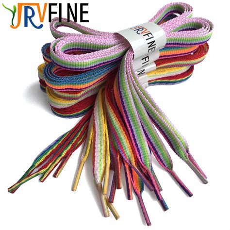 yjrvfine  pair width cmlength cmflat colorful rainbow shoe laces strings rope