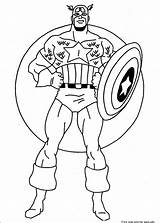 Coloring Pages America Captain Printable Kids sketch template