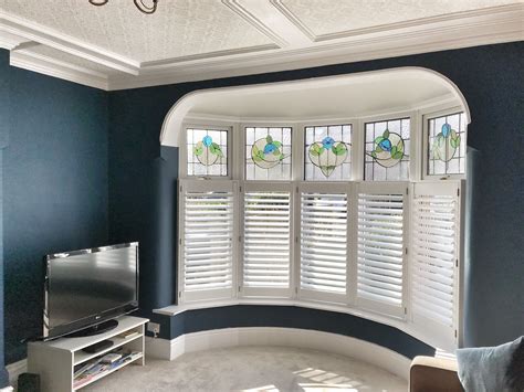 cafe style bay window shutters installed  sale manchester bay window living room cafe