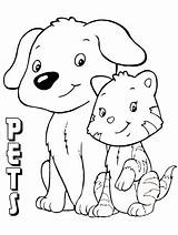 Coloring Pet Pages Pets Animals Animal Sheets Printable Preschool Toddlers Kids Choose Board Friends sketch template