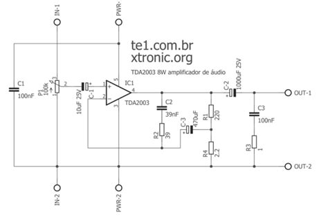 circuit  power audio amplifier  ic tda   watt
