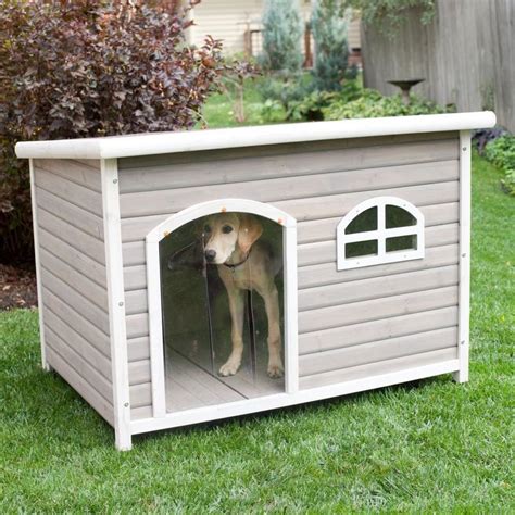 spotty xl insulated flat roof dog house  heater tucker abode dog house plans dog houses