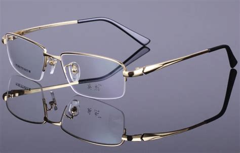 Men Vintage Pure Titanium Eyeglass Frame Half Rimless Glasses