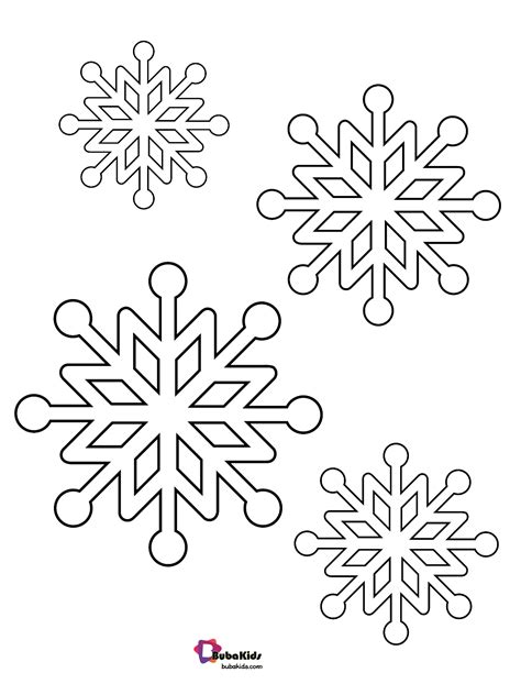 simple  easy winter snowflake coloring page bubakidscom