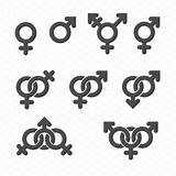 Gender Symbol Icons Sign Set sketch template