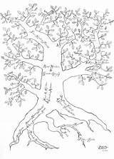 Family Coloring Pages Trees Print sketch template