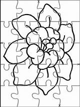 Rompecabezas Colorear Flor Jigsaw Rompe Puzzles Cabezas Imprimibles sketch template