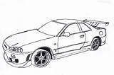 Skyline Nissan Gtr Coloring Drawing Fast Furious Pages Car Toyota Colouring Supra R34 Drawings Gt Print Draw Printable Easy Getdrawings sketch template