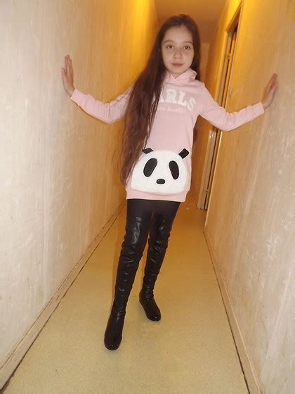 eve sakina girls are beautiful panda sporty sweater miss helen black tights nysiani black