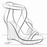 Drawing Wedges Shoes Wedge Shoe Heels Box Sketches High Draw Drawings Getdrawings Ausmalbilder Footwear Moda Paintingvalley Seç Pano Coloring sketch template