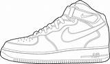 Nike Coloring Shoes Shoe Pages Outline Top Print sketch template
