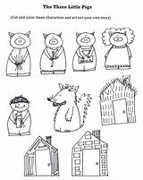 Pigs Little Three Puppets Puppet Stick Worksheets Activities Printables Retelling Fairy Coloring Pages Finger Literacy Printable Preschool Story Tales Reading sketch template