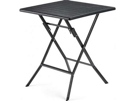 vierkant tafeltje voor buiten houten  xx cm zwart acaza