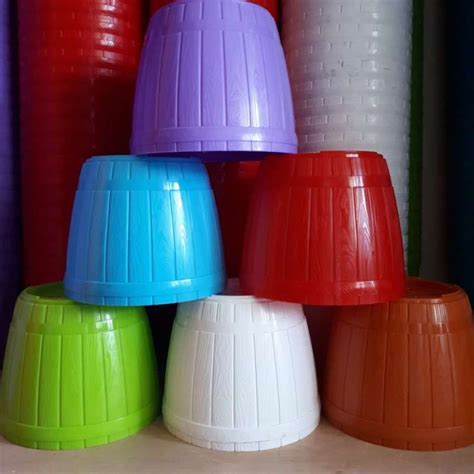 âˆš Pot Bunga Plastik Gentong Warna Warni 18 Kecil Terbaru Agustus 2021