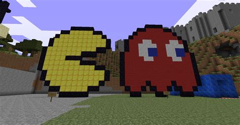Minecraft Pac Man And Ghost 8 Bit Pixel