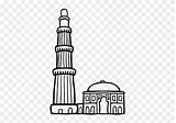 Minar Qutub Drawing Outline Minaret Tower Masjid Qutb Islam Simple Itl Cat Clipart Transparent sketch template