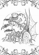 Coloring Pages Gothic Adult Victorian Colouring Steampunk Vampire Halloween Printable Lady Nouveau Instant Para Designlooter Sheets Men Colorear Book Color sketch template