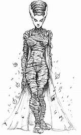 Frankenstein Bride Coloring Pages Halloween Adult Days Collection Color Monsters sketch template