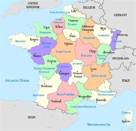 france region  city map