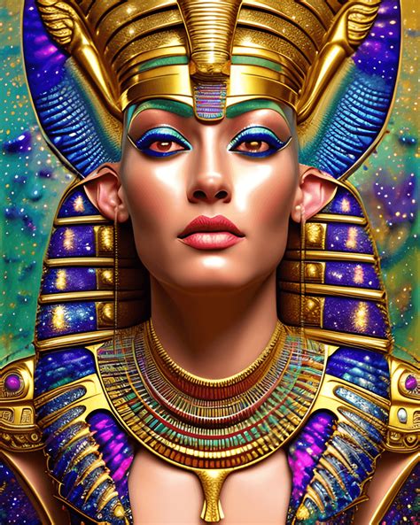 Divine Splendor A Digital Portrait Of An Egyptian Goddess