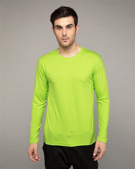 buy neon green plain full sleeve  shirt  men  india  bewakoofcom