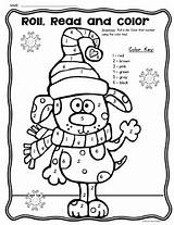 Winter Read Kindergarten Color Roll Freebie Math sketch template