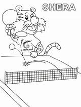 Coloring Tennis Pages Table Shera Playing Kids Printable Related Posts sketch template