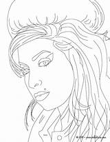 Winehouse Colorir Colouring Cantora Hellokids Rosto Drawings Coloriages Beroemdheden Britse Songwriter Printen sketch template