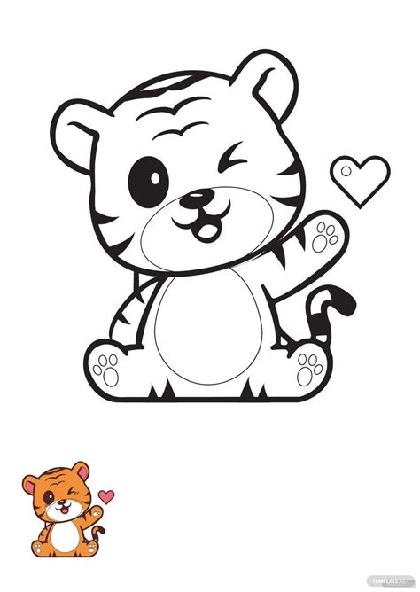 baby tiger coloring page    templatenet
