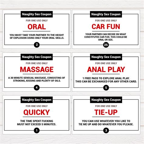 printable adults  naughty sex coupons   birthday etsy