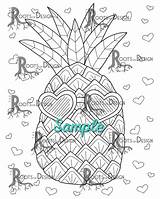 Pineapple Sunglasses sketch template