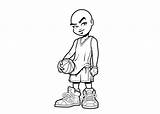 Coloring Basketball Pages Player Cartoon sketch template