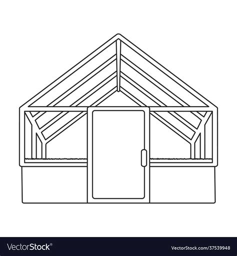 greenhouse outline icon royalty  vector image
